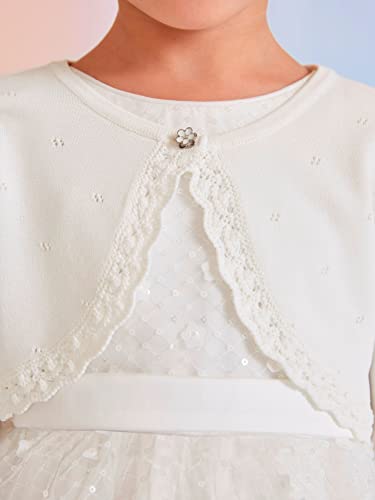 Abel & Lula Knit Bolero Cardigan for Girls White3