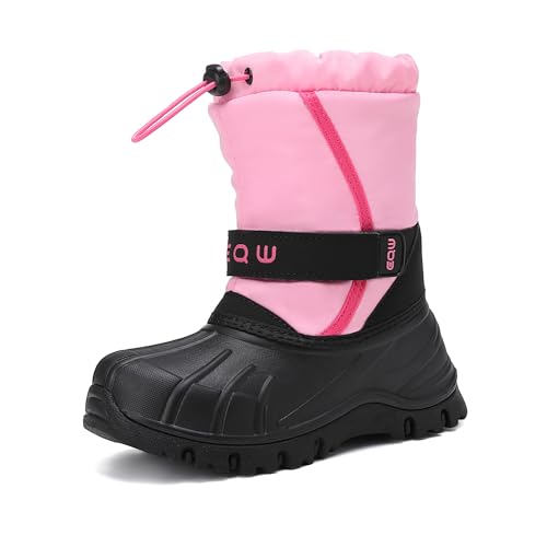 EQW Kids Waterproof Winter Snow Boots with Fur Lining