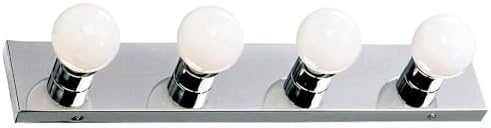 Design House Vanity Lighting, Steel Construction, 4 Vanity Lights, Dimmable, Uses Four 60W Bulbs, Polished Chrome, 24.0 in. W x 4.3 in. H x 2.0 in. D, 500892 - photo 2