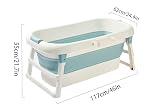 Faltbare Badewanne Erwachsene klappbare mobile bathtub für Badezimmer, Dusche und Balkon| Ideal für kleine Badezimmer Mit Seifenkorb, Nackenkissen, praktisch und tragbar (117, blau)