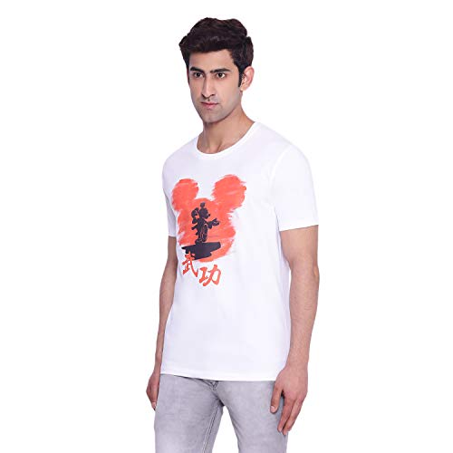 Image of Mickey Mouse Family by Wear Your Mind Men's Regular Fit Round Neck Short Sleeves Knitted T-Shirt