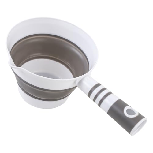 ASUNFO Folding Water Ladle for Bath Collapsible Water Scoop Bath Ladle Grey