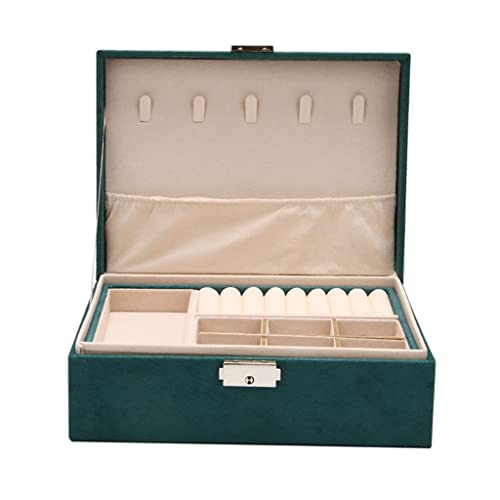 Boîte à bijoux en daim élégante et grand coffret de rangement pour colliers