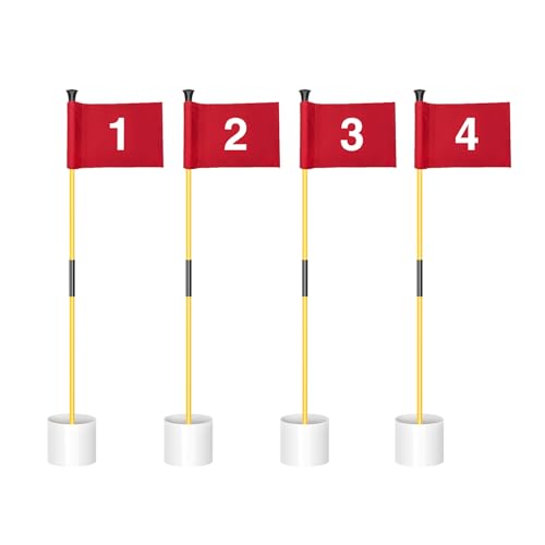 Kingtop Miniature Golf Flagstick Practice Putting Green Flags
