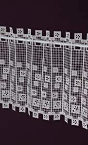 Visillo – Fabricación a medida – Panel de láminas de macramé – Visillo de ganchillo rústico – Altura 40 cm – Ancho de la cortina por número de piezas a elegir en pasos de 5 cm color crudo