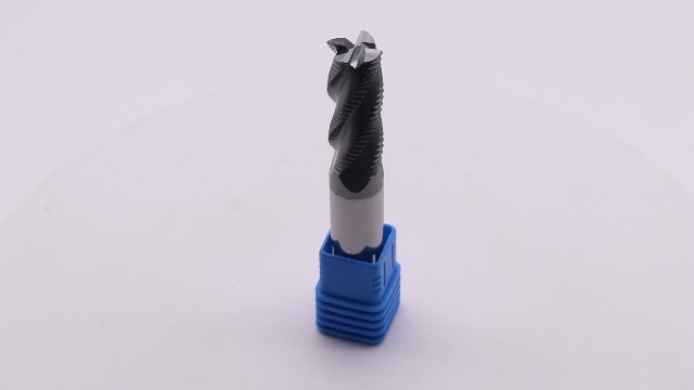 Image of 4 Flute Solid Carbide Roughing End Mill(1Pc, 1 /2 inch), ALCrSiN Nano Coated | 35 Helix, 1 /2 inch Cutting Dia, 1 /2 inch Shank Dia, 1-1 /4 inch LOC, 3 inch OAL, for Milling Alloy Steel, Carbon Steel, Cast Iron