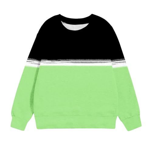 Oversized Crewneck Sweatshirts For Girls Boys Long Sleeve Color Block Pullover Tops Fleece Preppy Clothes 1-12 Years4