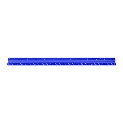 Image of Alumicolor Aluminum Combination Solid Drafting Scale, 12IN, Blue