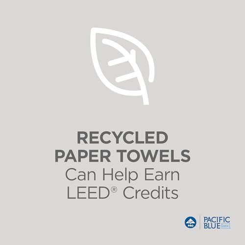 Image of Pacific Blue Basic Recycled Multifold Paper Towels (Previously Branded Envision) by GP PRO (Georgia-Pacific), White, 24590, 250 Towels Per Pack, 16 Packs Per Case (4000 Total), 9.20'' x 9.40