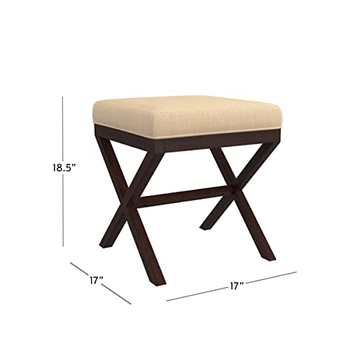 Morgan Wood And Upholstered Backless Vanity Stool (Espresso) #TOP2