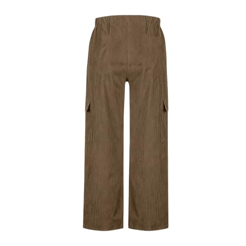 Corduroy Pants Women Fall Winter Baggy Casual High Waisted Cargo Pants - image 4