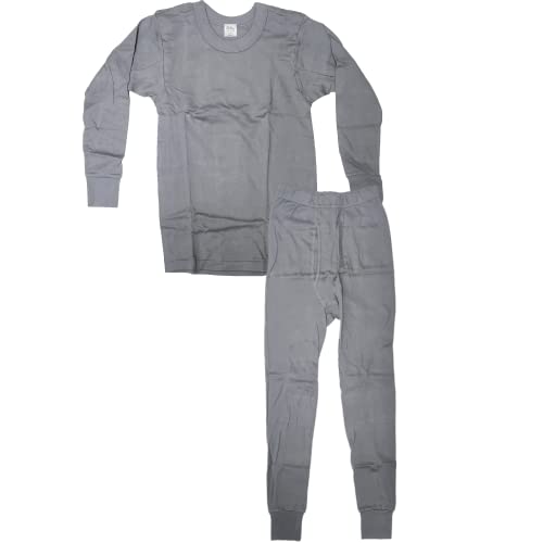 Boy's Round-Neck Thermal Set, 100% Cotton, Made in Korea, Top & Bottom