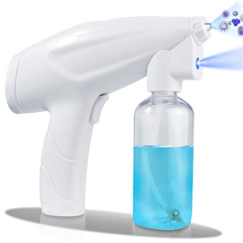 ANTIEE Wireless Nano Spray Gun, Portable Handheld Sprayer with Blue Light, Rechargeable Cordless Electric ULV Cold Fogger Machine, Nano Atomizer Gun for Home Office School Car - 4800mAh 200ml 6.8oz