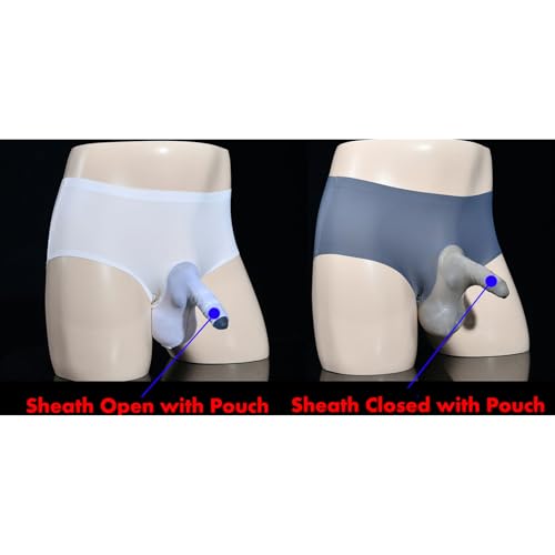 LESOYA Men's Sexy Ice Silk Triangle Bikinis Low Rise Panties Lace Sheer Boxer Briefs Underwear with Sheath Pouch2