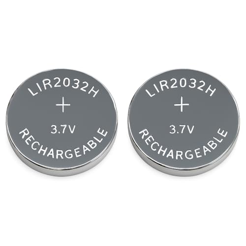 2X LIR2032 70 mAh!! 3,7 V Knopfzelle Akku LIR 2032 3.7V 70mAh Aufladbar CR2032 Wiederaufladbar Batterie für logitech k750 Autoschlüssel ersetzt CR 2032 Button Cell Battery Knopfzellen by Girafus