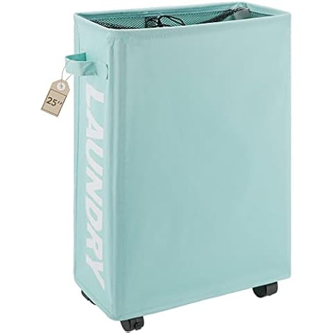 TOTANKI 25" Rolling Slim Laundry Basket Cover