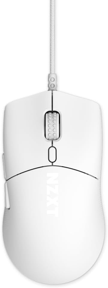 NZXT Lift 2 Symm | Lightweight Symmetrical Wired Gaming Mouse | Lightweight 58 g Design | 8K Polling Rate | Optical Switches | 26K DPI Optical Sensor | 100% PTFE Feet | White