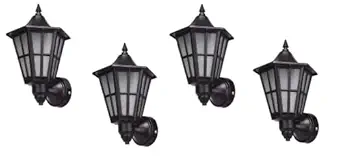 Indoor Outdoor Wall Lamp/Sconce Metal Lighting Exterior Gate Waterproof Black Garden Light Lamp for Home, Restaurants (Bulb Not Included) Pack 4 Wall Lamp