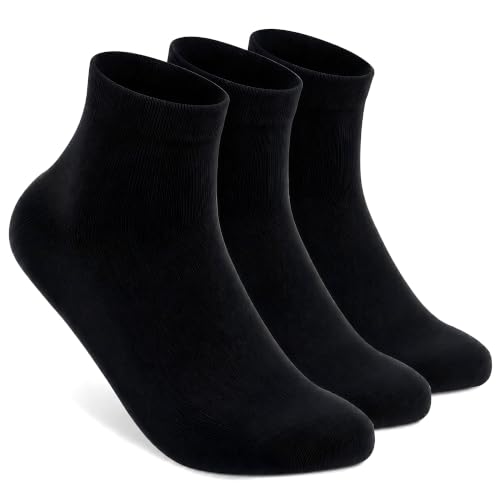 Image of Merino Wool Ankle Socks, Men's Women's 90% Wool Athletic Thin Running Moisture Wicking Socks, 3 Pairs