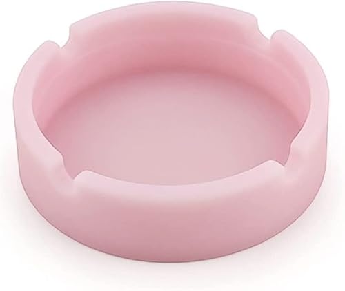 Silicone Heat Resistant Ash Tray - Unbreakable & Washable Ashtray for Outdoor, Restaurant, Indoor and More (Pink)