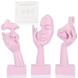 oliruim Denker-Statue-Set – Abstrakte Kunstfiguren für Zuhause, Dekoration, Frauengesicht, für Wohnung, Bücherregal, schwebendes Regal, Couchtisch, Büro, Schreibtisch, Badezimmer, Theke, 3 Stück