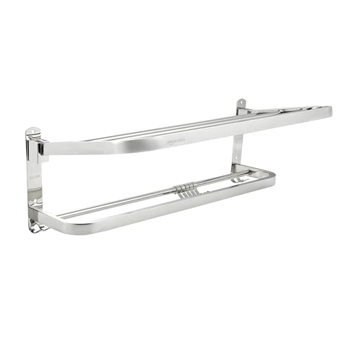 Amazon Basics Bathroom Accessories Stainless Steel 304 Grade | Dual Folding Towel Rack for Bathroom/Towel Stand/Hanger/Bathroom Organizer with 5 Hooks | 24 Inch, Chrome Finish (B0CF245S3B) Amazon Price History, Amazon Price Tracker