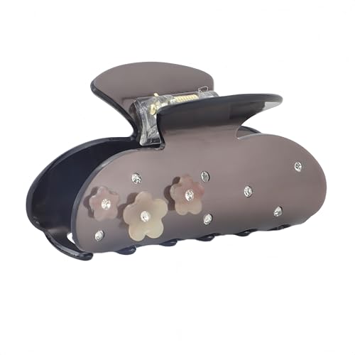 Pinza para cabello vintage floral marrón con estilo retro