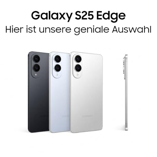 Samsung Galaxy S25 Edge AI Smartphone mit Galaxy AI, Ohne Vertrag, Handy mit Android, 12 GB RAM, 256 GB GB Speicher, 200-MP-Kamera, Titanium JetBlack, 3 Jahre Herstellergarantie [Exklusiv auf Amazon]