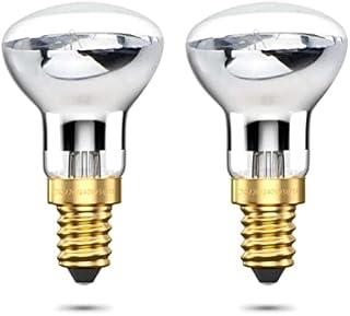 DoRight R39 E14 Reflector Bulbs, 25W R39 E14 Lava Lamp Bulb 240V Spot Reflector Lights SES Small Edison Screw Base E14 R39 Lava Lamp, Warm White 2400-2600K for Bedrooms Pendant Fixtures (2-Pack)