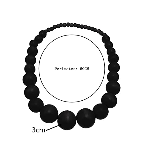 COLORFUL BLING Ethnic Natural Wood Beads Necklace for Men Women Africa Wooden Chain Chunky Strand Necklace Statement Hip Hop Jewelry3