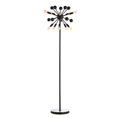 JONATHAN Y 63" Black 10-Light Modern Sputnik Metal LED Floor Lamp, Mid-Century Industrial Iron Standing Light for Living Room, Foot-Switch, UL Listed, LED Bulbs Included JYL9049A by JONATHAN Y - Image 4