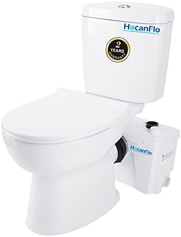 Macerating Toilet of Upflush Toilet for Basement Toilet System, Macerator Pump with 4 Water Inltes for Kitchen Sink, Bathroom, Laundry (500W-MY)