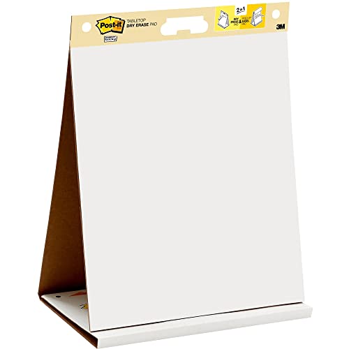 Post-it Super Sticky Portable Tabletop Easel Pad w/ Dry Erase Panel, Great for Virtual Teachers and Students, 20x23 Inches, 20 Sheets/Pad, 1 Pad, Built-in Stand (563DE)