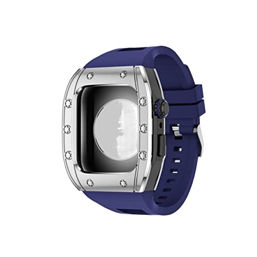 Sangle en caoutchouc mélange de métal pour iWatch SE 4 5 6 7 44mm