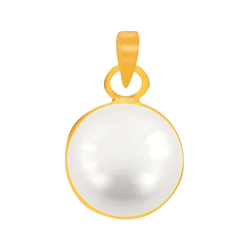 Pearl/Moti 10.25 Ratti or 9.5 Carat Certified Astrological Gemstone Panchdhatu/5 Metals 22k Gold Plated pendant for Men & Women -nvdhp31025-image-37