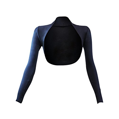 GLOMY Boléro en Mousseline à Manches Longues pour Femme - Bleu