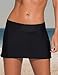 Women Pure Color Waistband Swim Skort Bikini Bottom,X-Large,Black,X-Large,Black
