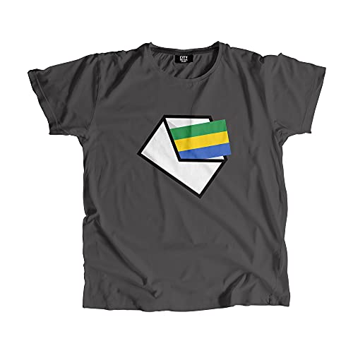 T-shirt Gabon Mail pour homme et femme en coton noir