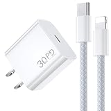 30W Fast Charger for iPhone 14, USB C Fast Charger Plug Power Adapter with 6FT Type C to Lightning Cable Compatible with iPhone 14/13/12/11 Pro/Pro Max/XS Max/XS/XR/X/SE/8/iPad and More