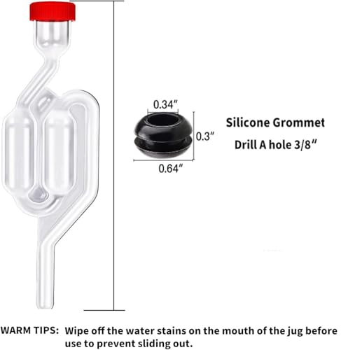 Image of 2 Pcs Wine Making Kit for Home, Air Lock for Wine Making, Wine Making Kit, Essential Fermentation Tool for Homebrew Beginners and Wine Enthusiasts