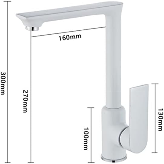 Sink tap Kitchen Sink tap for Bar Farmhouse Commercial, Deck Mounted Kitchen taps, Hot and Cold Water taps, Basin Sink Tap Mixer, White Kitchen tap, Bathroom Basin