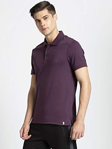Image of Jockey Men Cotton Blend Solid Regular Fit Sport Polo T-Shirt