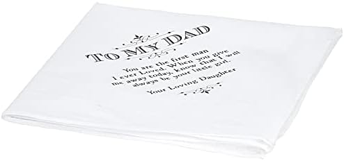 Lillian Rose White Dad Wedding Gift Cotton Keepsake Hankie, 7"