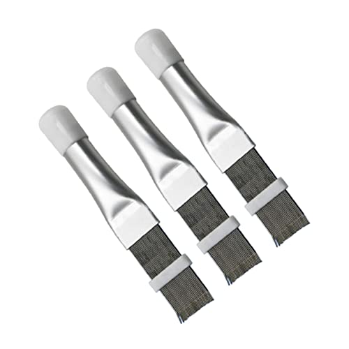 KOMBIUDA 3 Piezas Peine de Aleta Cepillo de Limpieza acondicionador del radiador Finer Fin peines Kit de Limpieza del Condensador de ca Peine del evaporador de CA Silver