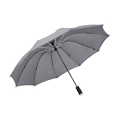 Parapluie avec bandes réfléchissantes et système inversé pour une sécurité maximale sous la pluie