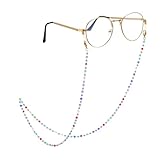 Larrel Eyeglasses Chain for Women, Non-Slip Crystal Eyeglasses Chain, Colorful...