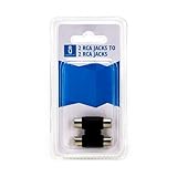 VoltShine Audio-/Video-Stecker mit 2 Cinch-Buchsen auf 2 Cinch-Stecker in elegantem Schwarz, ideal für die Übertragung von Audio- und Videogeräten. Einfach anschließen und genießen.
