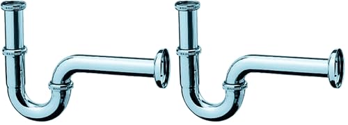 hansgrohe Siphon (Röhrensiphon für Waschbecken) chrom (Packung mit 2) – Ansicht 1