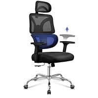 DEVAISE Sedia da Ufficio Ergonomica con Schienale Segmentato, Poggiatesta 3D Regolabile, Schienale Reclinabile a 3 Posizioni, Braccioli 5D, Rete Traspirante, Portata Massima 180kg, Nero