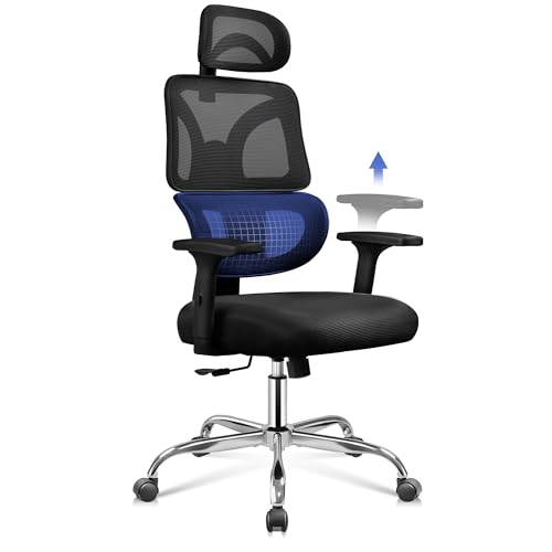 DEVAISE - DEVAISE Chaise de Bureau Ergonomique, Accoudoirs 3D, Dossier Inclinable à 3 Positions, Chaise Bureau Appui-Tête & Soutien Lombaire Réglable, Grande et Haute, 180KG, Noir - -44%